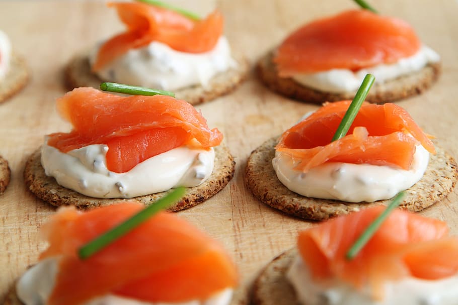 shallow photography on food dish, appetizer, canape, canapes HD wallpaper
