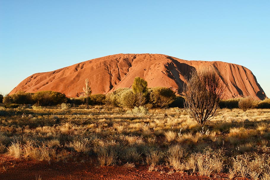 brown rocky mountain during daytime, Australia, Ayers, Rock, Uluru HD wallpaper