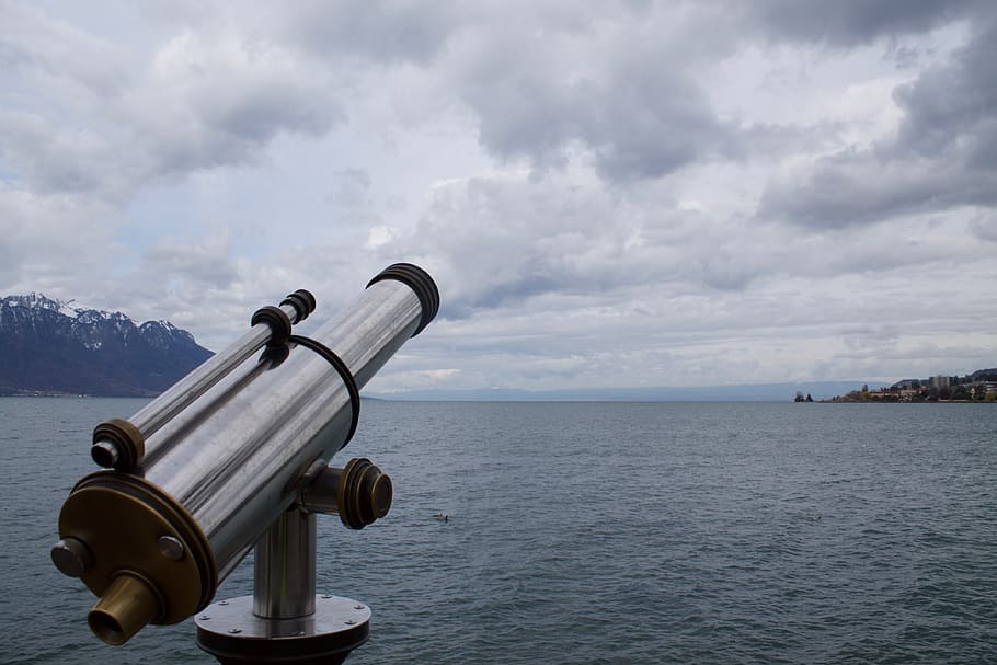 sea, ocean, water, waves, nature, horizon, clouds, sky, telescope HD wallpaper