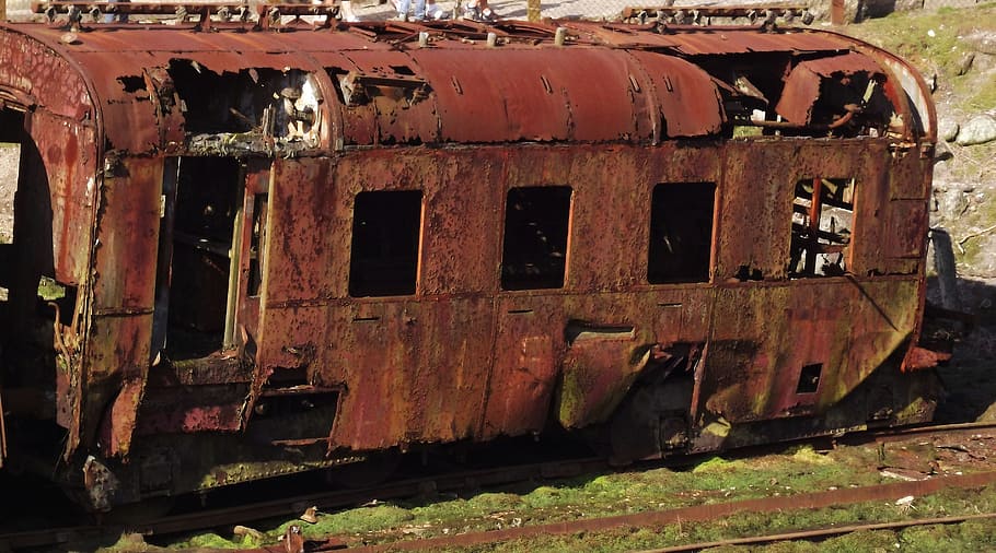train, railway, old, rusty, decay, railroad, rails, abandoned HD wallpaper