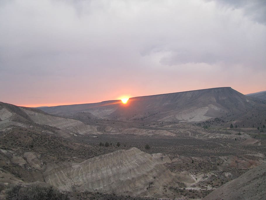 devils bite, sunset, john day, fossil beds, national monument HD wallpaper