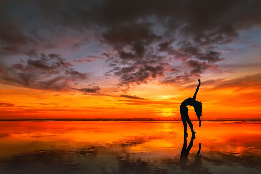 sunset, dawn, nature, the dome of the sky, sea, water, landscape HD wallpaper