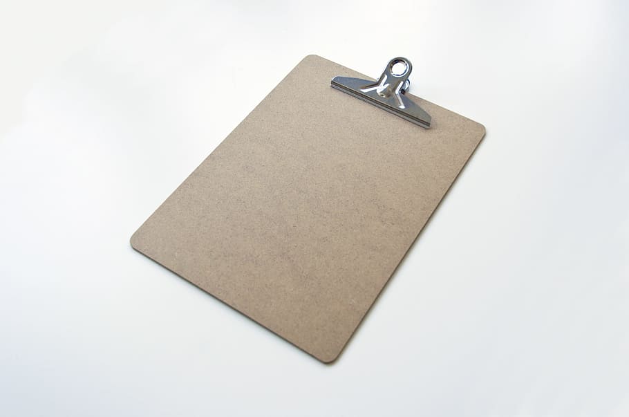 brown clipboard, business, document, list, office, note, design HD wallpaper