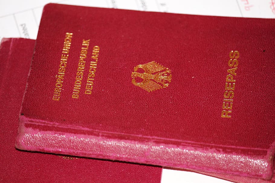 passport, document, visa, german, text, red, communication HD wallpaper