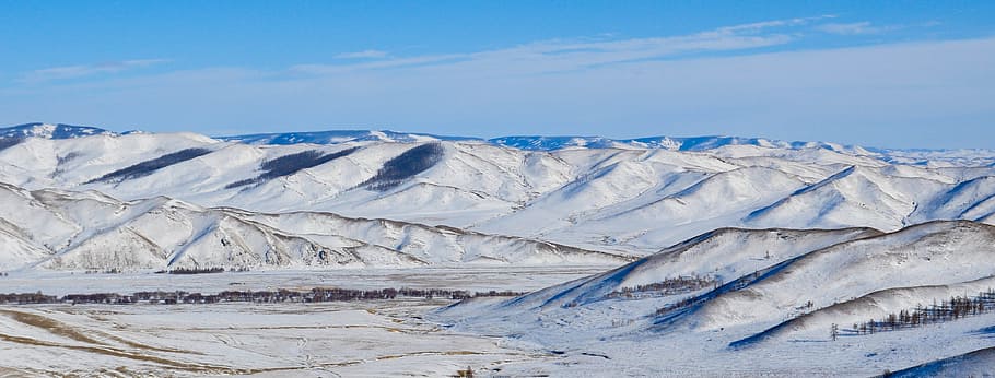 Winter, Mountain, Landscape, Snow, nature, sky, cold, winter landscape HD wallpaper