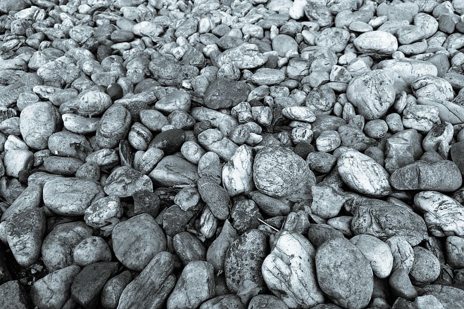Stones, Black, White, Structure, Nature, backgrounds, full frame HD wallpaper