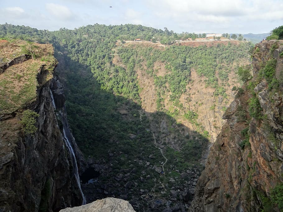 jog falls, western ghats, waterfall, cliff, karnataka, india, HD wallpaper