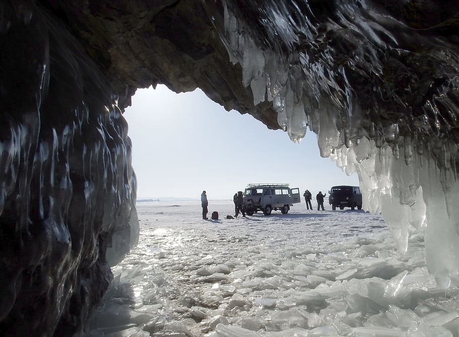 baikal, lake, cave, ice, naples, icicles, tourists, journey HD wallpaper