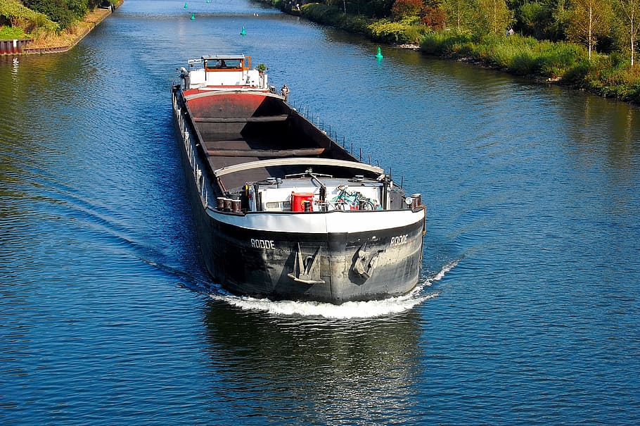 Freighter, Channel, Ship, frachtschiff, rhine herne canal, bridge HD wallpaper