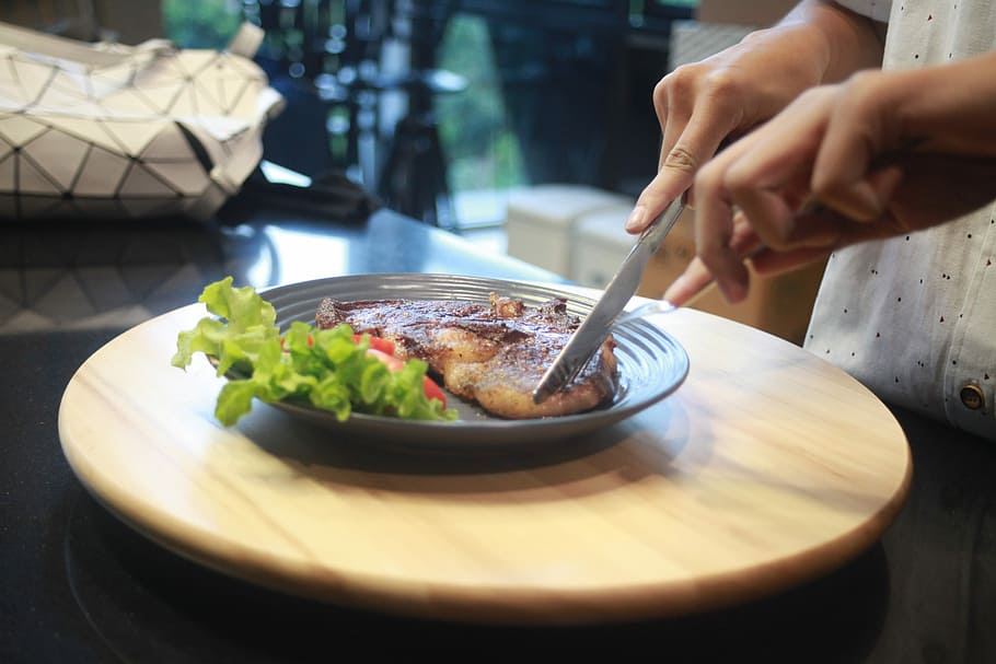 Beef Steak, Food, human hand, one person, food and drink, human body part HD wallpaper
