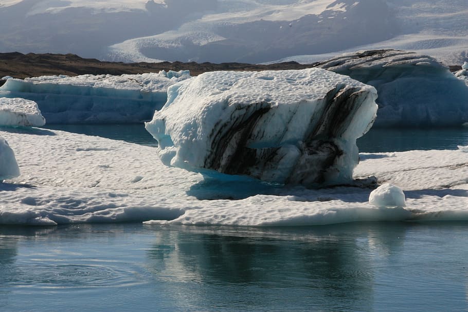 jökulsárlón, glacier, lagoon, icebergs, iceland, chunks of ice, HD wallpaper