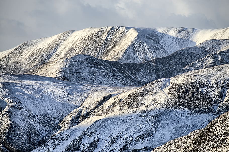 snow-capped mountain, mountain covered in snow, landscape, ridge HD wallpaper