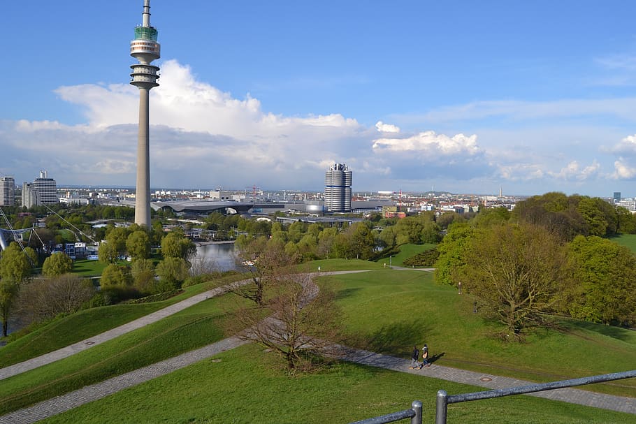 tv tower, olympic park, bavaria, munich, germany, places of interest, HD wallpaper