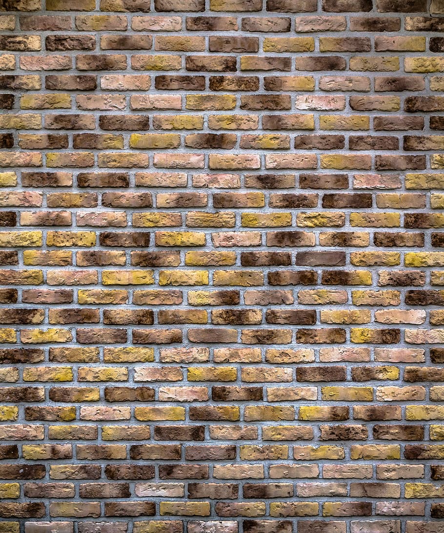 brown concrete brick cuddling, wall, rectangle, square, interior