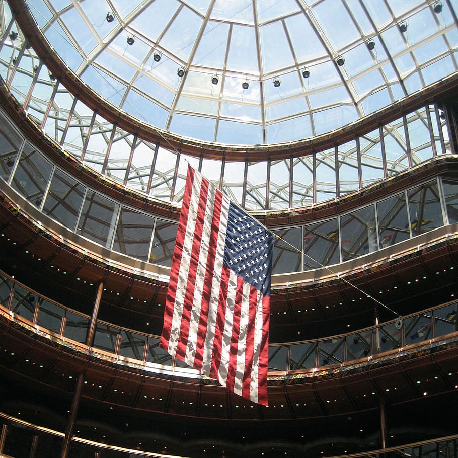 atrium, cruise, architecture, ship, glass, design, interior HD wallpaper