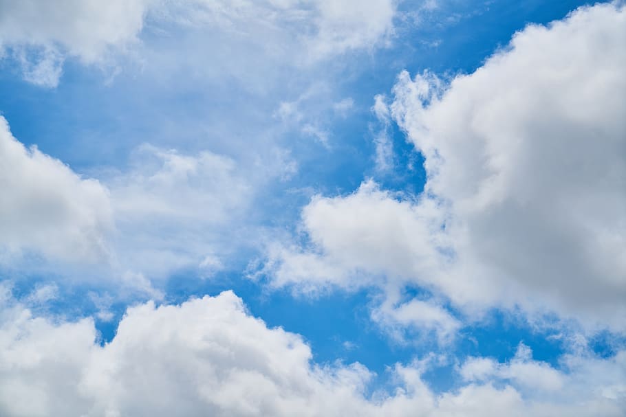 cloud, blue, background, composition, space, clouds, white HD wallpaper