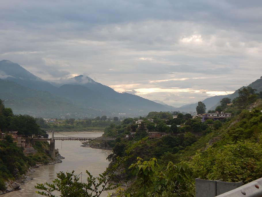 srinagar, uttarakhand, himalayas, mountains, india, sky, landscape, HD wallpaper