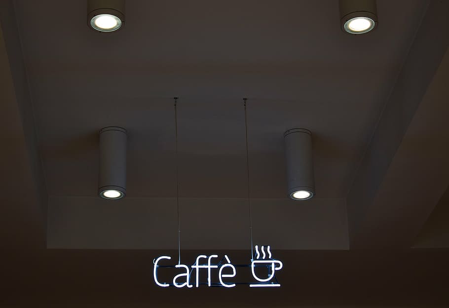 gray pendant lamp, coffeehouse, shop, cafe, store, caffe, signage HD wallpaper