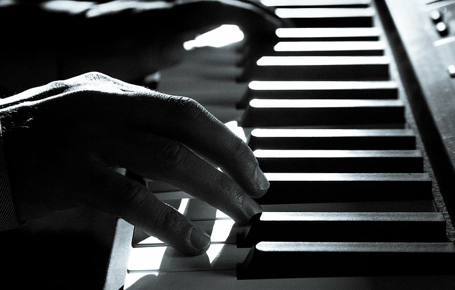 person playing piano, music, tools, keys, feast, concert, hands, HD wallpaper