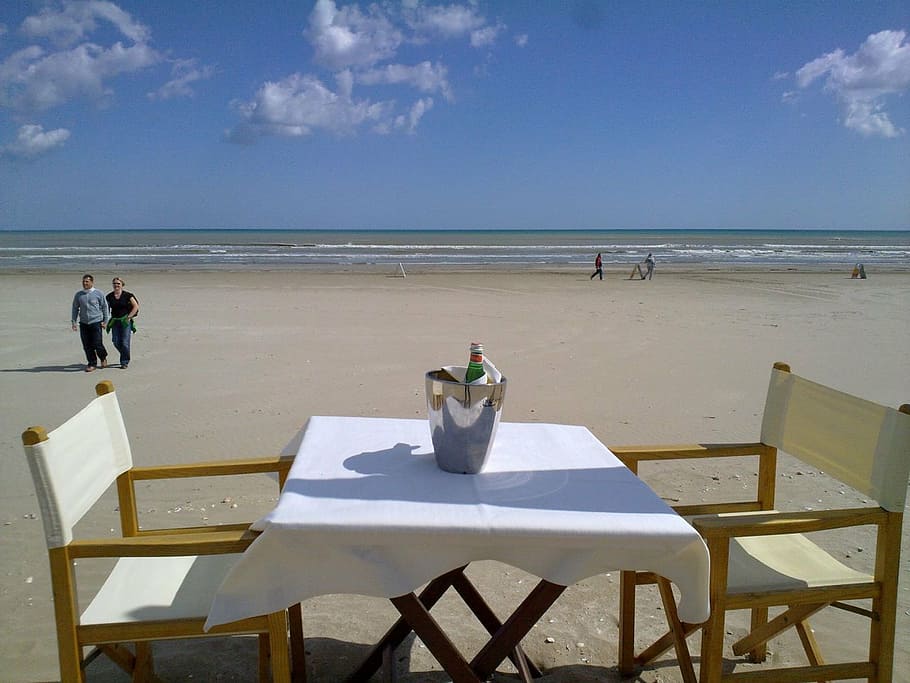 cervia, sea, beach, sun, holiday, table, restaurant, seats HD wallpaper