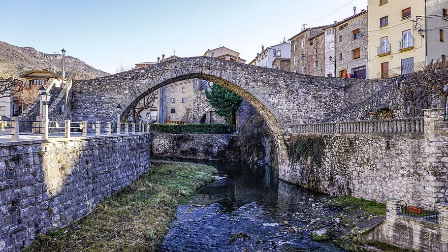 bridge, architecture, old, gothic, stone, travel, landscape HD wallpaper