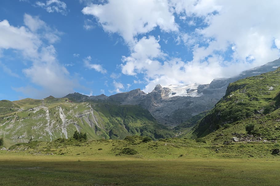 swiss, titlis, alps, mountain, sky, cloud - sky, beauty in nature, HD wallpaper