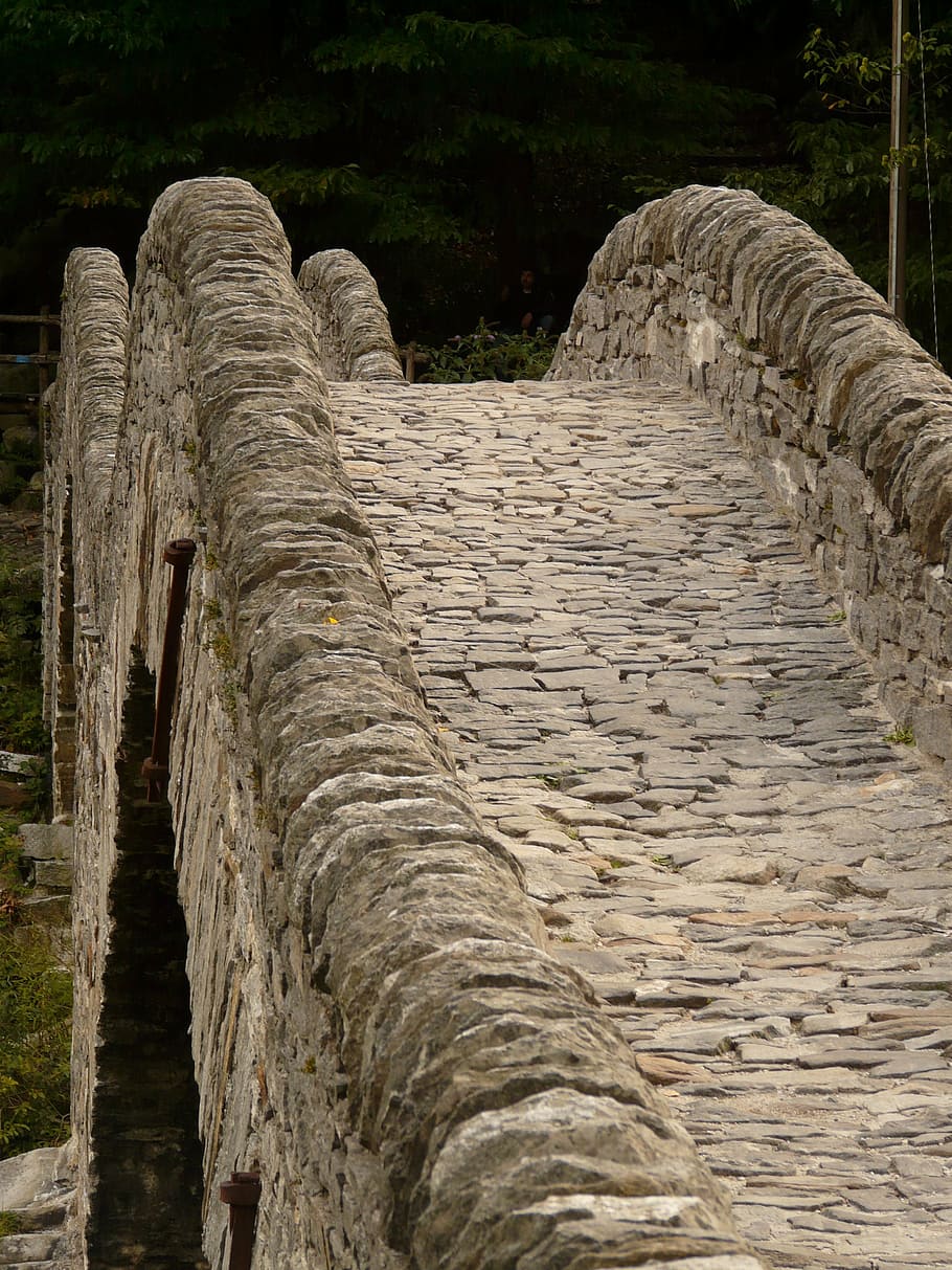 stone bridge, masonry, verzasca, railing, away, roman bridge HD wallpaper