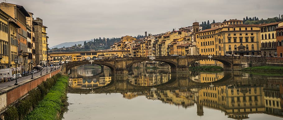 florence, italy, arno river, europe, italian, architecture, HD wallpaper