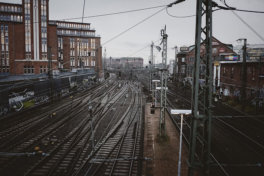 Railways, industry, railroad Track, transportation, station, train HD wallpaper