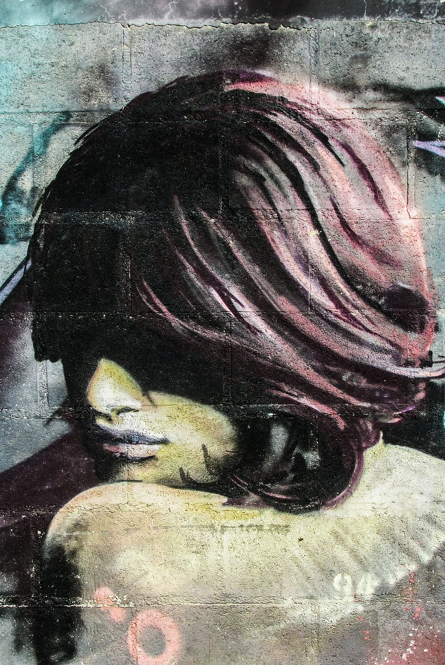 woman's face wall art, cyprus, larnaca, graffiti, paint, urban HD wallpaper