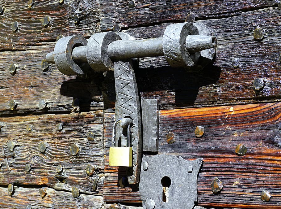 bolt, old, lock, rustic, church, mechanism, iron, old door, HD wallpaper