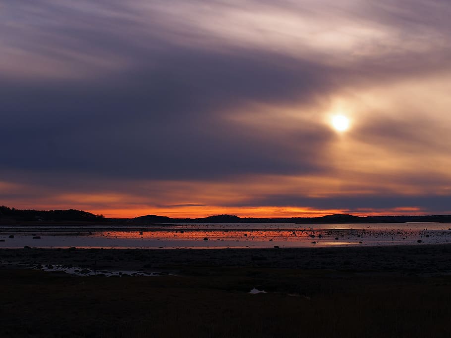 Sunset, Cloud, Twilight, Sea, the west coast, cloud - sky, nature HD wallpaper