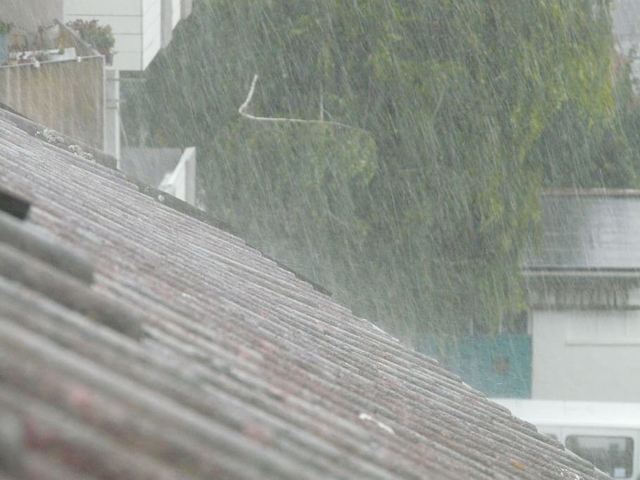 downpour, roof, shiver, rainstorm, wet, water, raindrop, bad water HD wallpaper