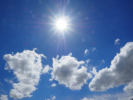 white clouds under blue sky during daytime, summer day, sunny day HD wallpaper