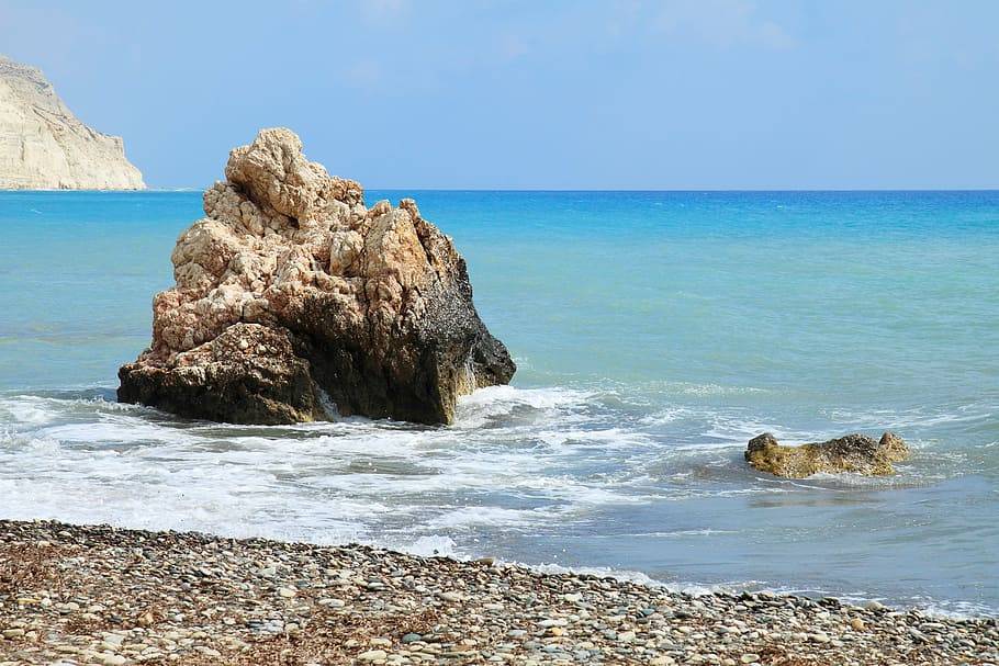 beach, blue, coast, nature, ocean, rock, rocks, sea, stone HD wallpaper