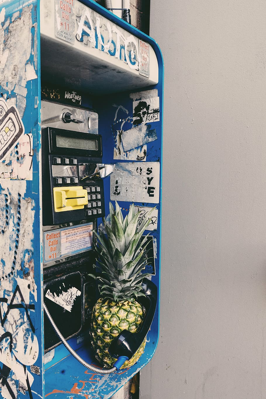 white, blue, and black telephone booth, number, dial, wire HD wallpaper