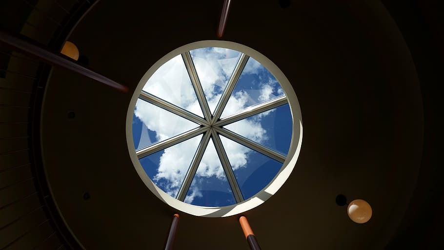 circle, structure, roof, design, symbol, pattern, skylight HD wallpaper