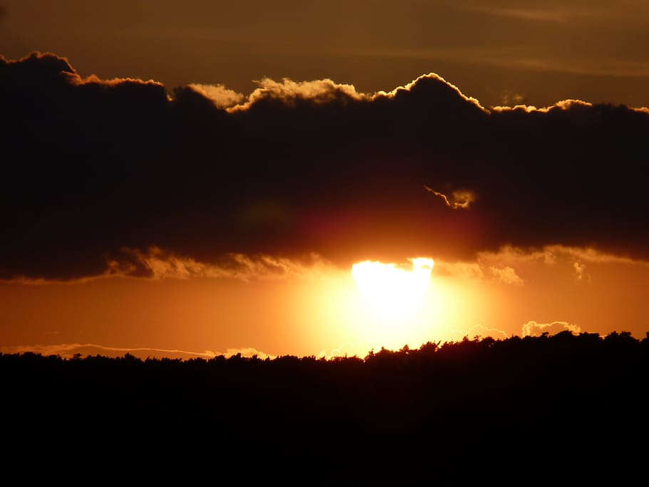 Sunset, Clouds, Red, Sky, Evening, evening sky, afterglow, abendstimmung HD wallpaper