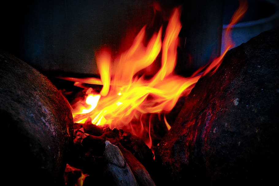 burning, fire, flame, heat, fire - Natural Phenomenon, heat - Temperature HD wallpaper