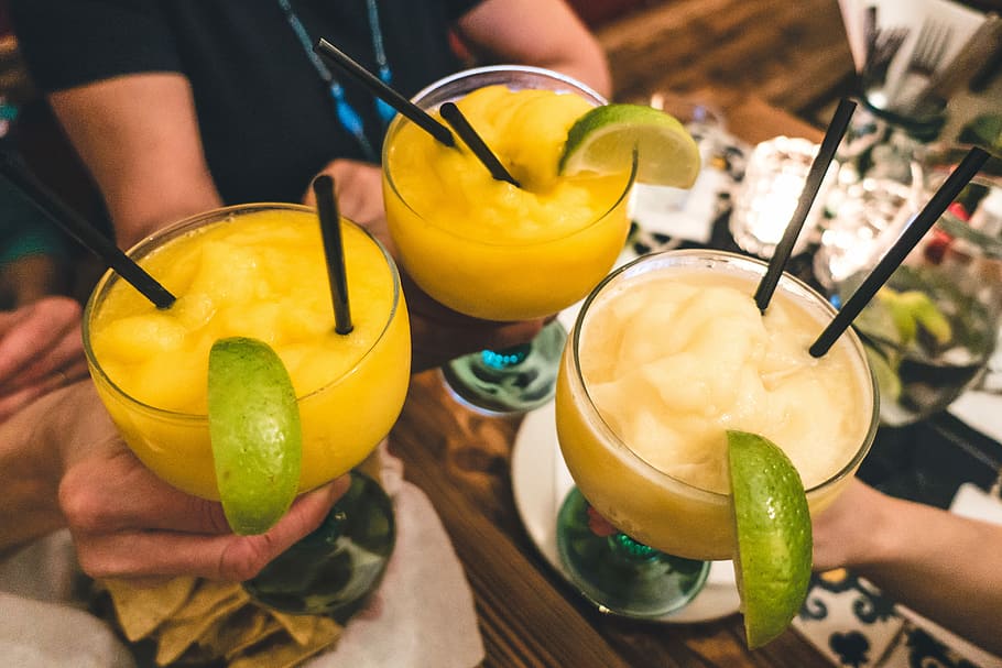 Toast with Margaritas, alcohol, bar, drink, hands, mexican, fruit HD wallpaper