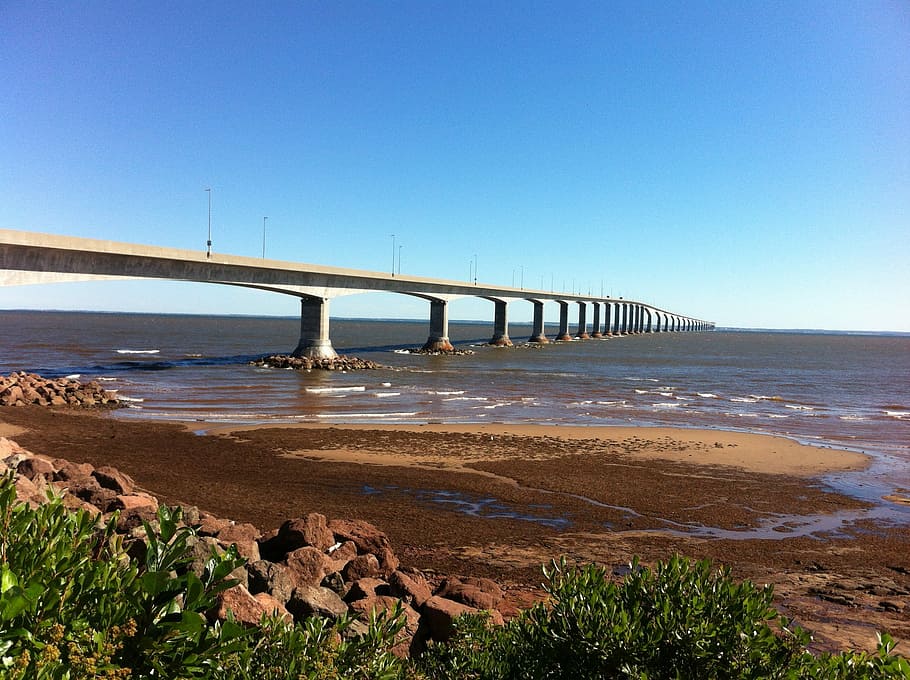 Confederation Bridge, Ocean, pei, northumberland, atlantic HD wallpaper