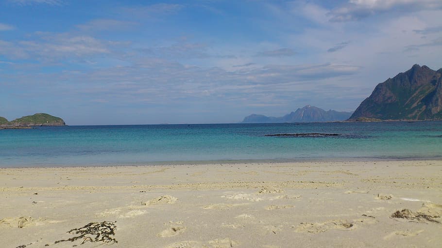 beach, island, sky, landscape, sand, norway, the nature of the HD wallpaper