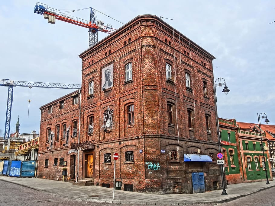 bydgoszcz, architecture, facade, house, poland, building, construction site, HD wallpaper