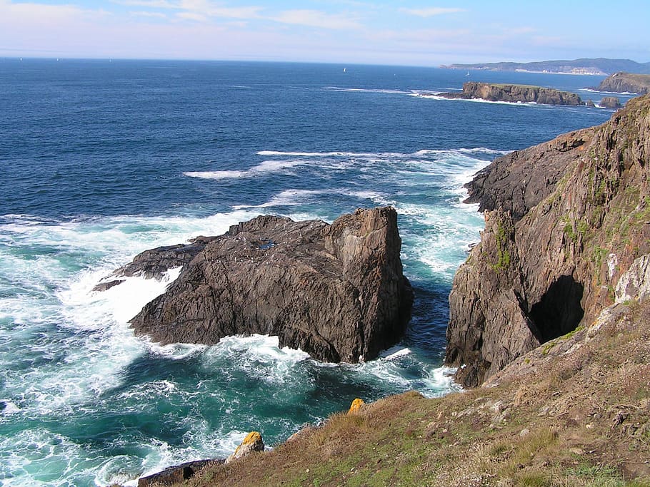 costa, mar, spain, sea, europe, sunny, tourism, galicia, coastline HD wallpaper