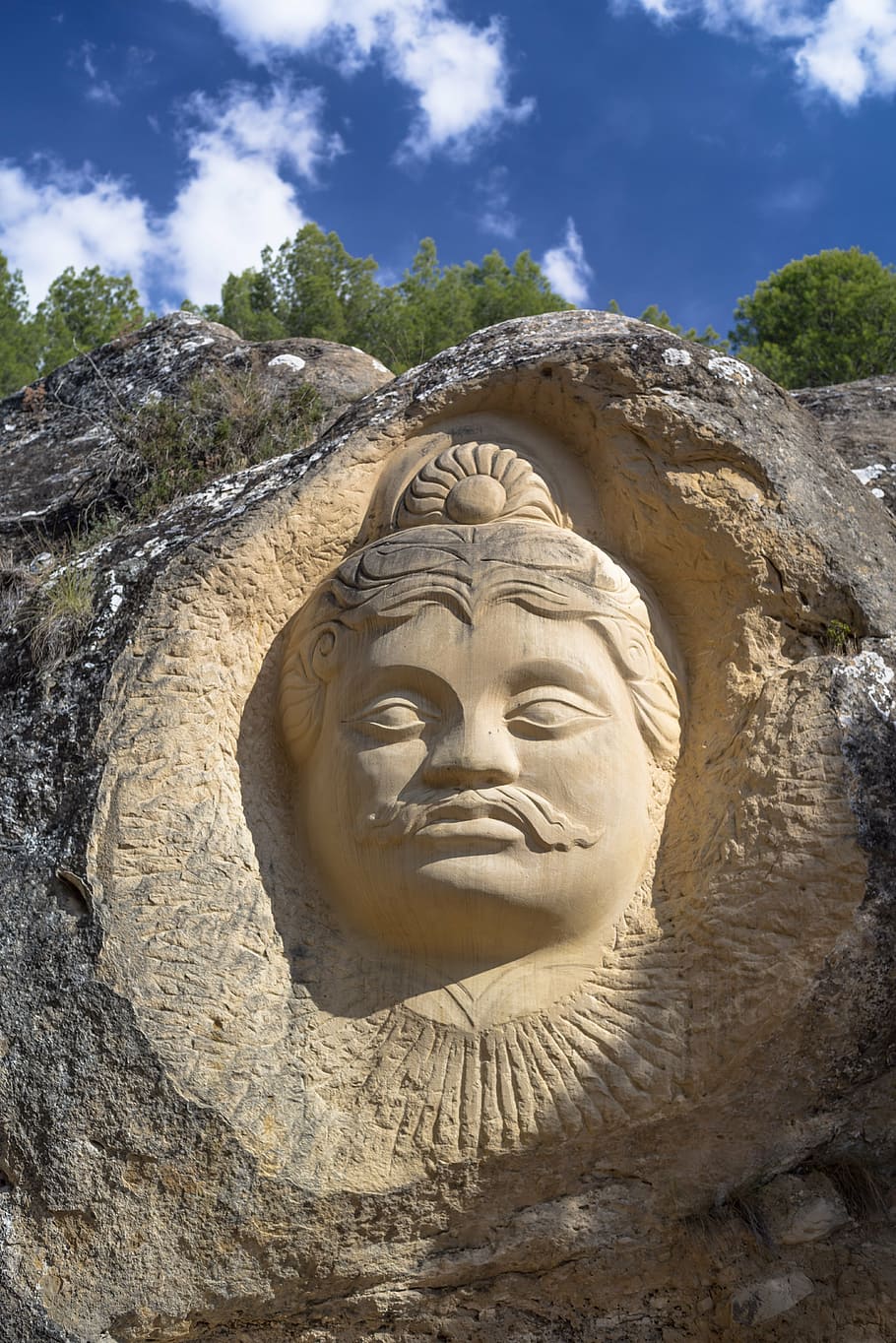 face, sculpture, stone, buddha, carving, portrait, women, museum HD wallpaper