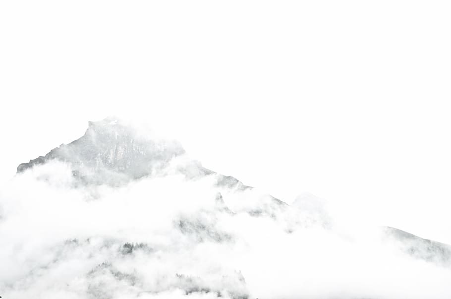 untitled, snow, covered, mountain, hill, valley, summit, fogs HD wallpaper