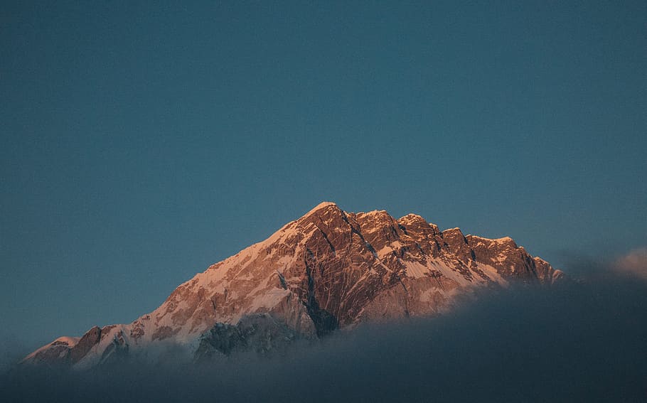 mountain, landscape, peak, summit, view, rocks, formation, sky HD wallpaper