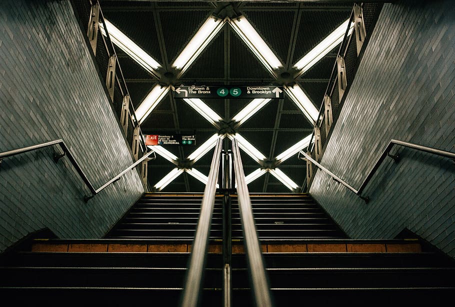 low angle view photography of staircase, architecture, building HD wallpaper