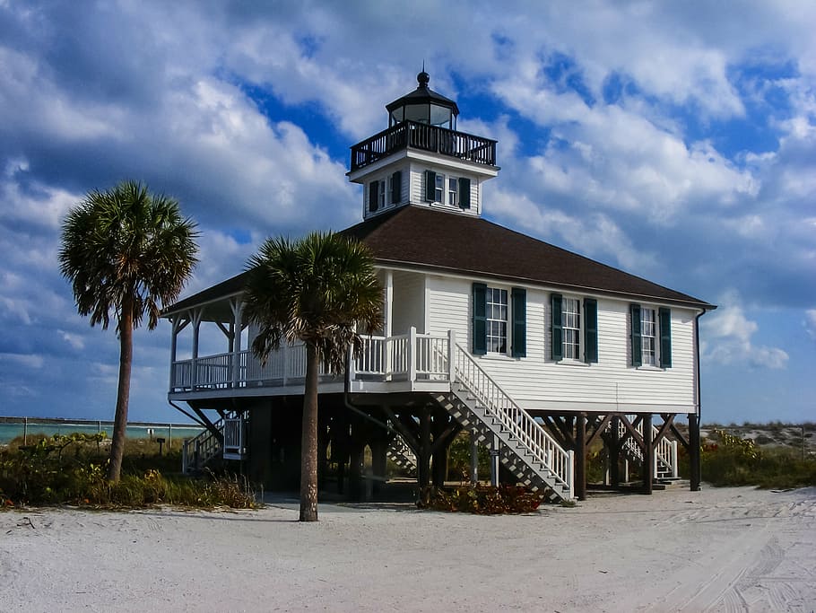 lighthouse, beacon, light house, direction, ocean, beam, sea HD wallpaper