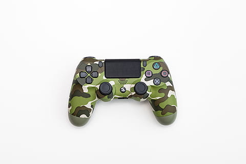 controller, playstation, camo, camouflage, green, console, gamepad HD wallpaper